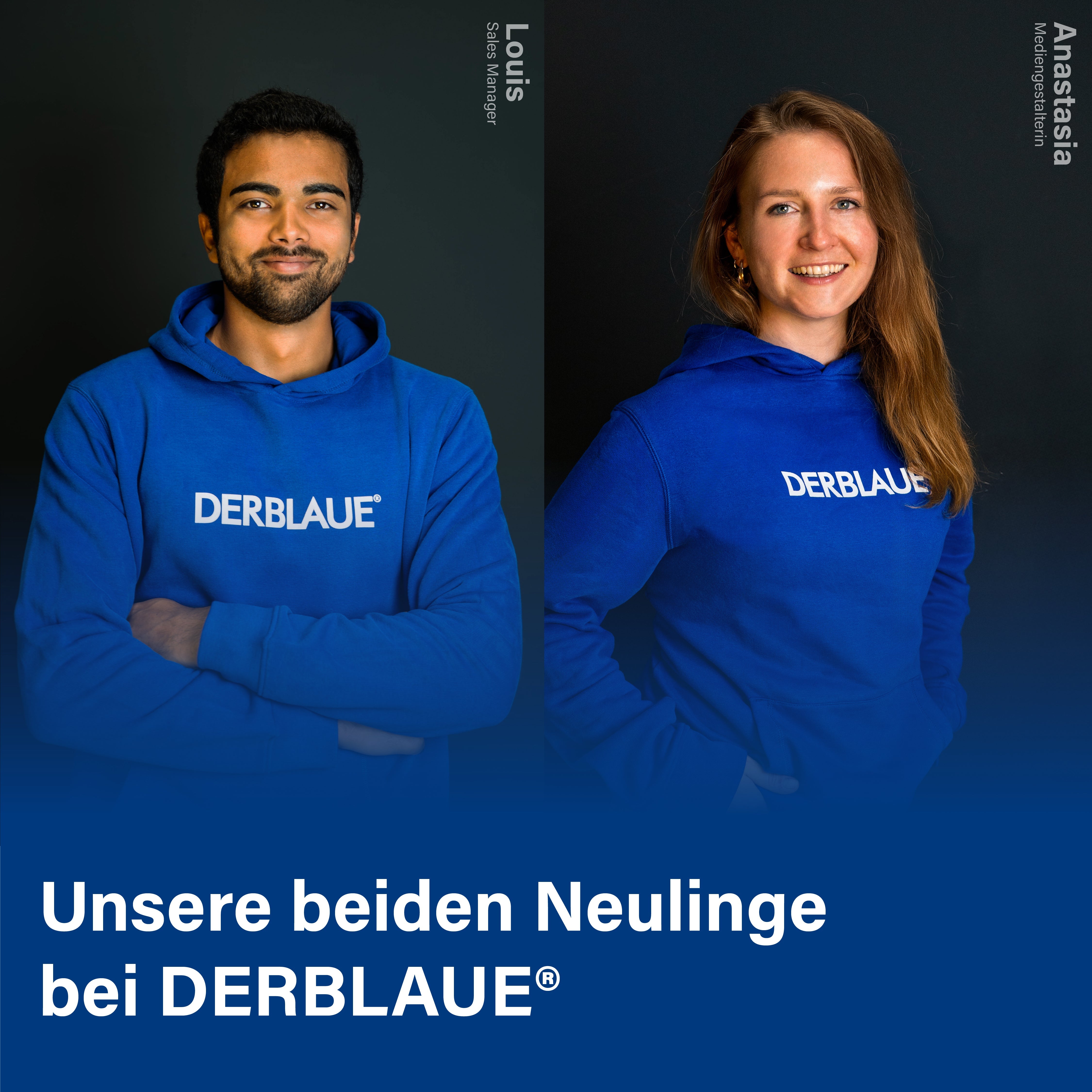 Neuzugänge bei DERBLAUE®: Louis & Anastasia verstärken unser Team